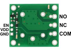 Pololu basic SPDT relay carrier with 12 VDC relay  - pin out